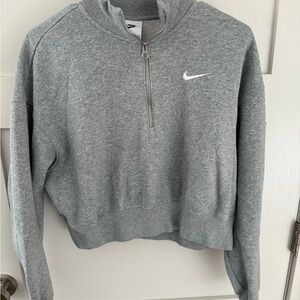 Nike Women's Heather Gray Half-Zip Sweatshirt